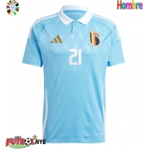 Camiseta Bélgica Timothy Castagne #21 Visitante Equipación Eurocopa 2024 manga corta